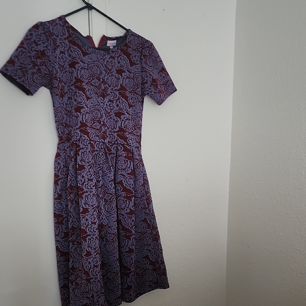 Elegant Purple and Blue Floral Dress
